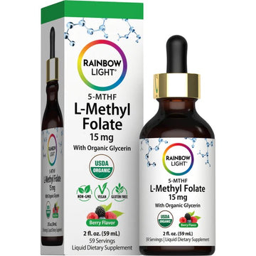 Rainbow Light L-Methyl Folate 15 mg with Organic Glycerin