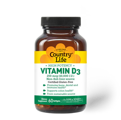 Country Life Vitamin D3 10,000 I.U.
